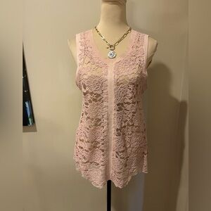 Voice Of California Blush Lace & Suede
Sleeveless Top with lace up back, small